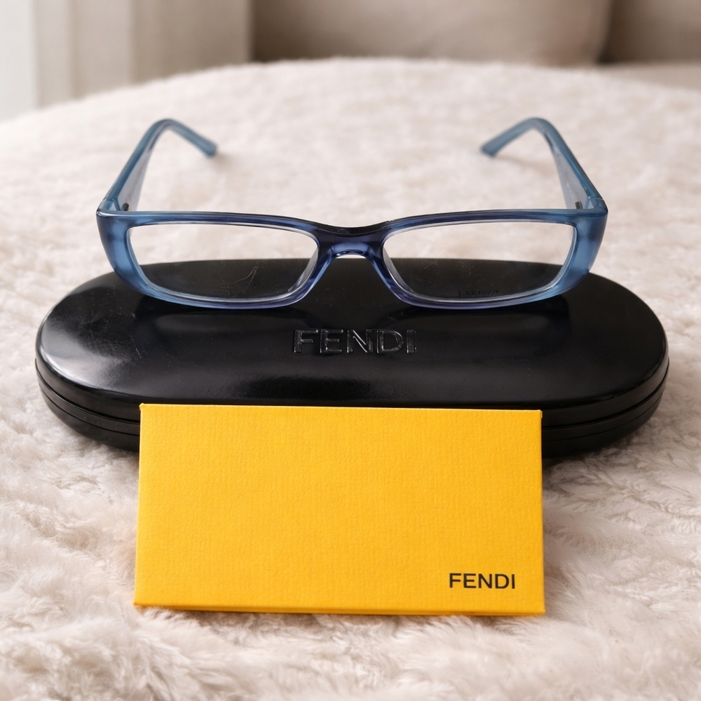 Fendi Translucent Blue Rectangular Glasses - image 1